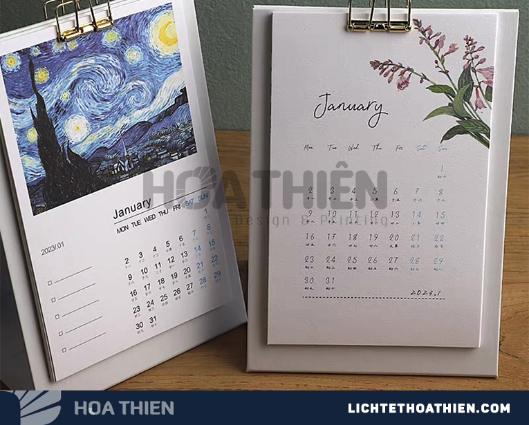 Đặt lịch để bàn 2025 theo yêu cầu