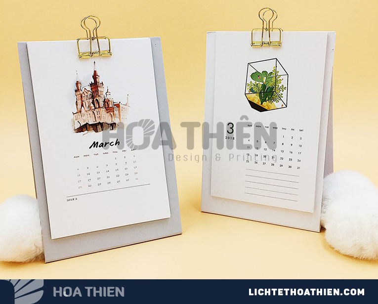 Thiết kế lịch để bàn bằng illustrator
